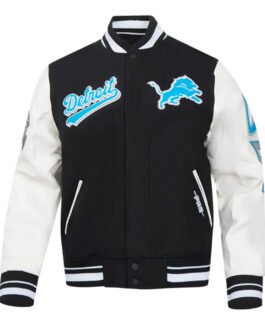 Script Tail Detroit Lions Classic Rib Varsity Jacket