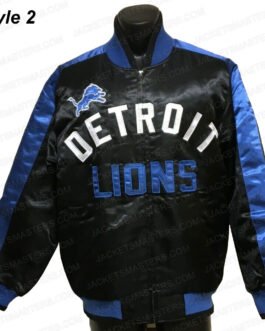 Show Time Detroit Lions Satin Black Jacket