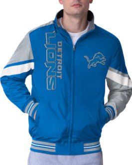 Detroit Lions Strong Arm Blue Full-Zip Jacket