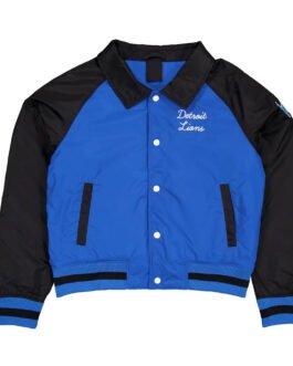 Detroit Lions Blue and Navy Throwback Jacket