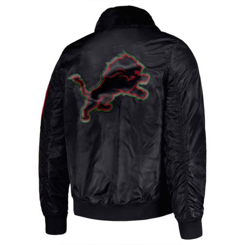 Detroit Lions TY Mopkins Black Jacket - Image 2