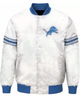 Detroit Lions Striped Satin Jacket