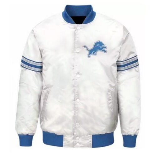 Detroit Lions Striped Satin Jacket