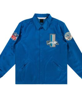 Detroit Lions Royal Satin Windbreaker