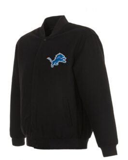 Varsity Detroit Lions Black Wool Jacket
