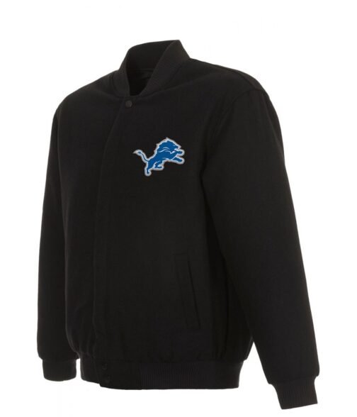 Varsity Detroit Lions Black Wool Jacket