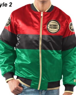 Black History Month Detroit Pistons Color Block Jacket