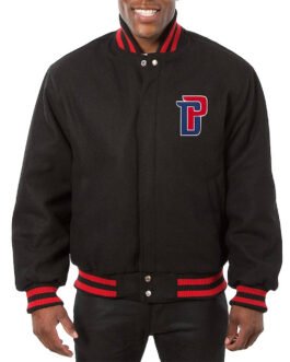 Detroit Pistons Varsity Black Wool Jacket