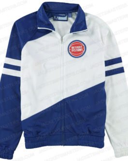 Detroit Pistons Track Blue and White Jacket