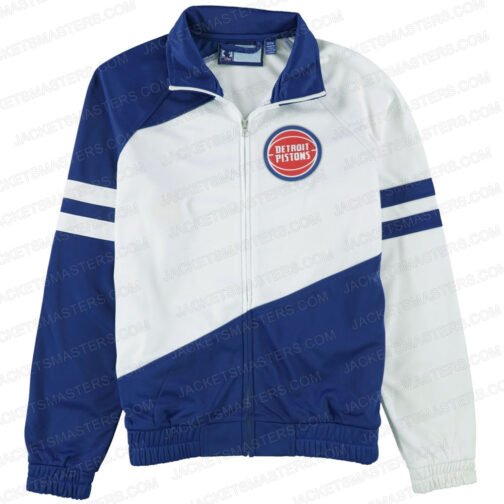 Detroit Pistons Track Blue and White Jacket