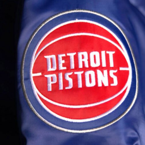 Detroit Pistons Blue Down Bubble Jacket - Image 4