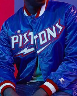 Detroit Pistons Classic Varsity Satin Jacket