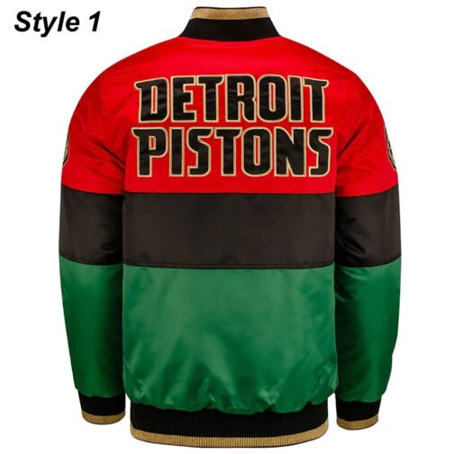 Black History Month Detroit Pistons Color Block Jacket - Image 3