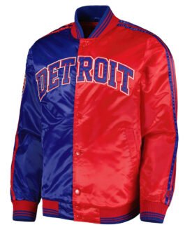 Royal/Red Detroit Pistons Fast Break Satin Jacket