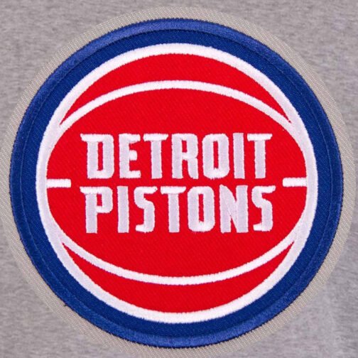 Detroit Pistons Gray and Royal Varsity Wool Jacket - Image 3