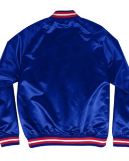 Detroit Pistons Lightweight Blue Satin Jacket