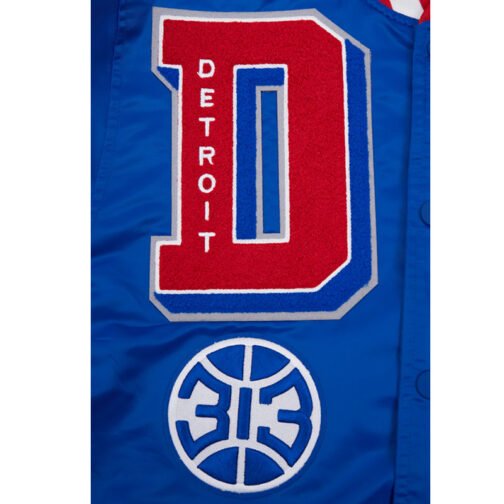 Detroit Pistons Mashup Classic Rib Satin Jacket - Image 5