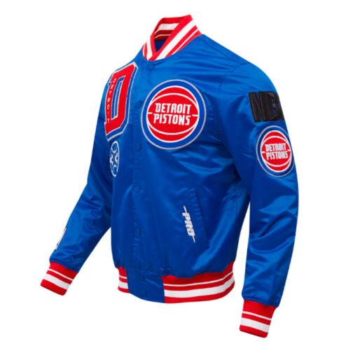 Detroit Pistons Mashup Classic Rib Satin Jacket - Image 3