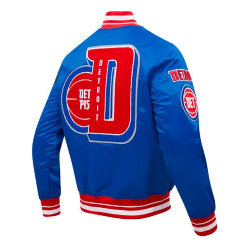 Detroit Pistons Mashup Classic Rib Satin Jacket - Image 4
