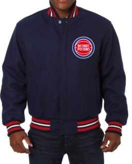 Varsity Detroit Pistons Navy Blue Wool Jacket