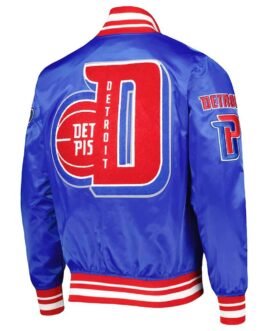 Detroit Pistons Finals 3x Champions Mash Up Capsule Royal Satin Jacket