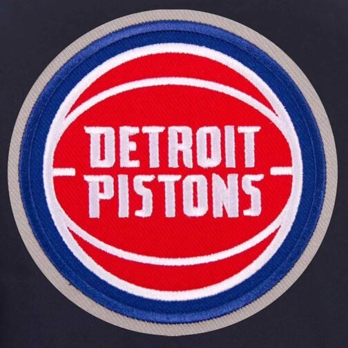 Detroit Pistons Navy Poly Twill Jacket - Image 3