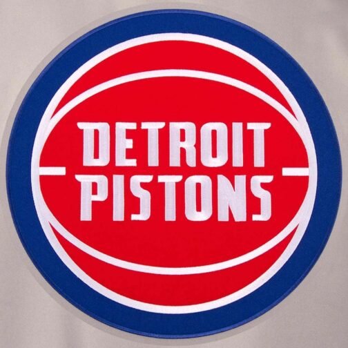 Gray/Blue Detroit Pistons Poly Twill Jacket - Image 3