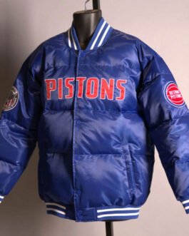 Detroit Pistons Blue Down Bubble Jacket