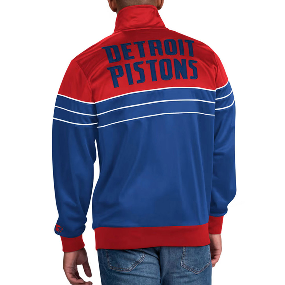 Detroit Pistons Red and Blue Knit Full-Zip Jacket - Image 2