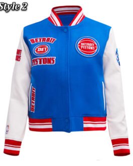Retro Classic Rib Detroit Pistons Varsity Jacket