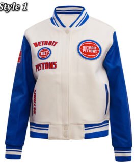 Retro Classic Rib Detroit Pistons Varsity Jacket