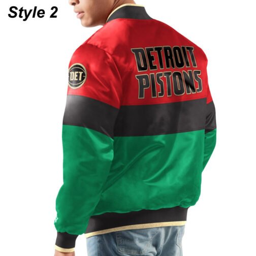 Black History Month Detroit Pistons Color Block Jacket - Image 4