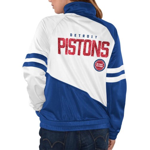 Detroit Pistons Track Blue and White Jacket - Image 4