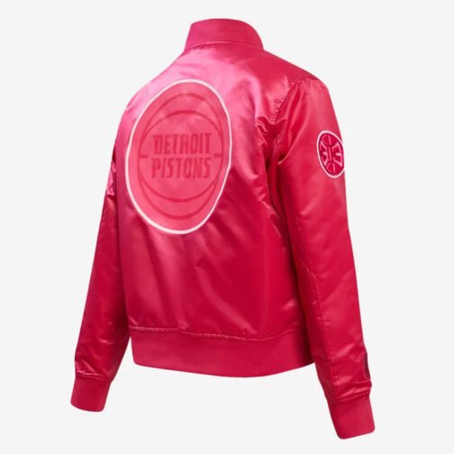 Detroit Pistons Triple Pink Satin Jacket - Image 2