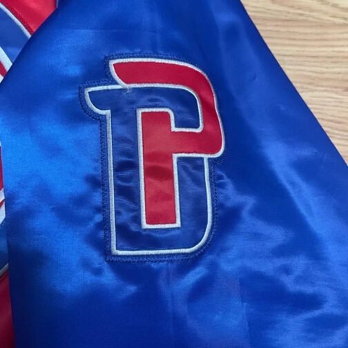 Pistons Ty Mopkins Red and Blue Satin Jacket - Image 3