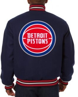 Varsity Detroit Pistons Navy Blue Wool Jacket