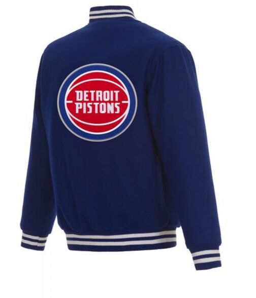 Varsity Detroit Pistons Royal Blue Wool Jacket - Image 2