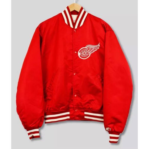 90’s Detroit Red Wings Red Bomber Jacket