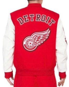 Detroit Red Wings Animal Patches Red Varsity Jacket
