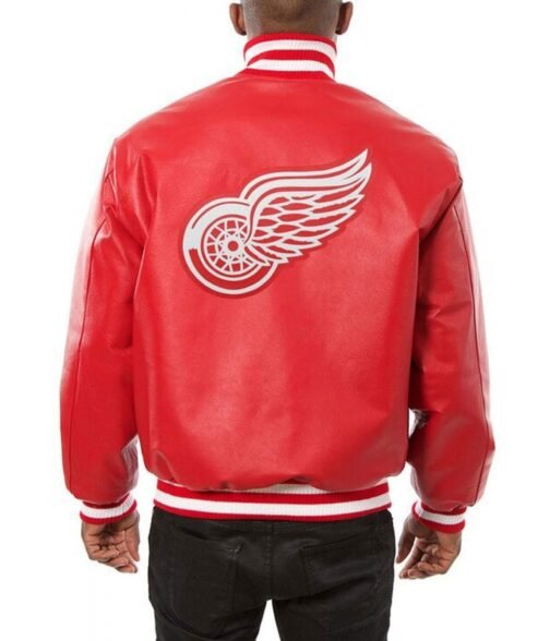 Varsity Detroit Red Wings Full Leather Jacket - Image 4