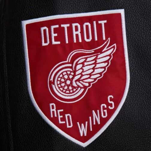 Detroit Red Wings Black Out Team Logo Varsity Jacket - Image 3