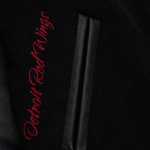 Detroit Red Wings Black Out Team Logo Varsity Jacket - Image 6