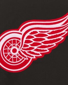 Detroit Red Wings Front-Hit Black Poly Twill Jacket