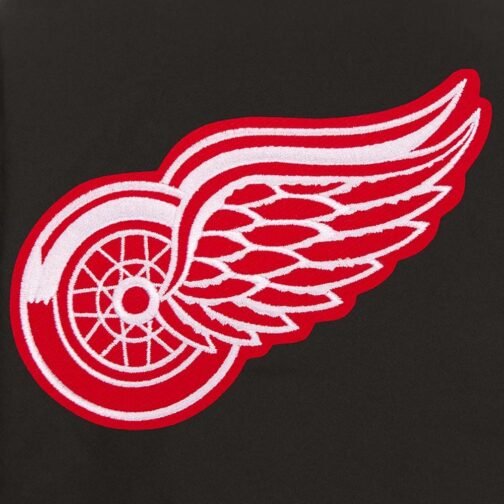 Detroit Red Wings Front-Hit Black Poly Twill Jacket - Image 2