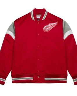 Detroit Red Wings Red Heavyweight Satin Jacket
