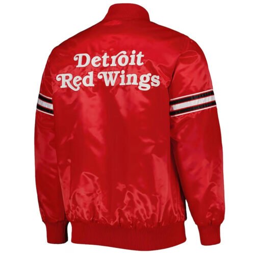Detroit Red Wings Pick & Roll Red Satin Jacket - Image 2