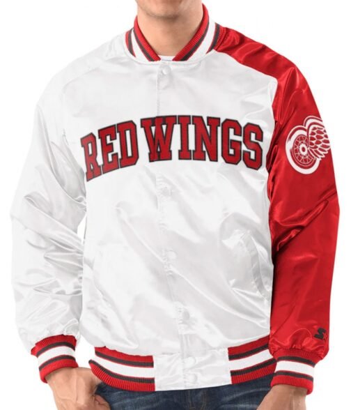 Detroit Red Wings Starter Red Satin Jacket - Image 2