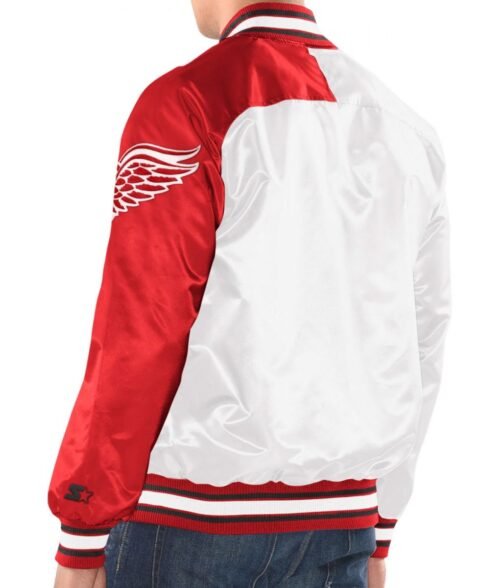 Detroit Red Wings Starter Red Satin Jacket - Image 5