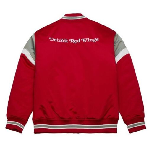 Detroit Red Wings Red Heavyweight Satin Jacket - Image 2