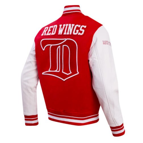Detroit Red Wings Retro Classic Rib Varsity Jacket - Image 4